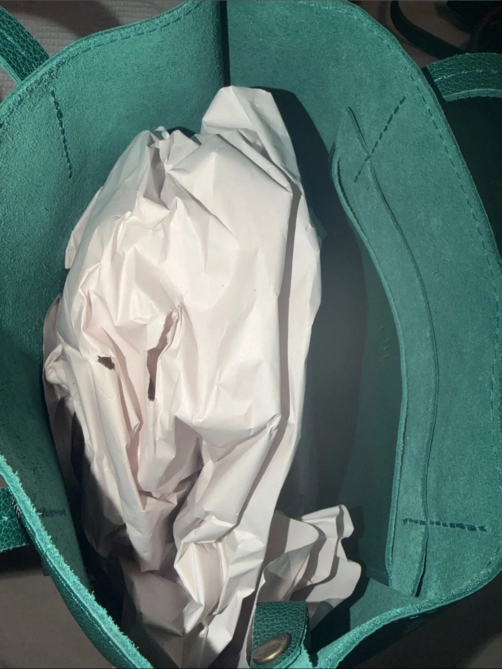 NWT Portland Leather Medium August Tote in Sea Glass